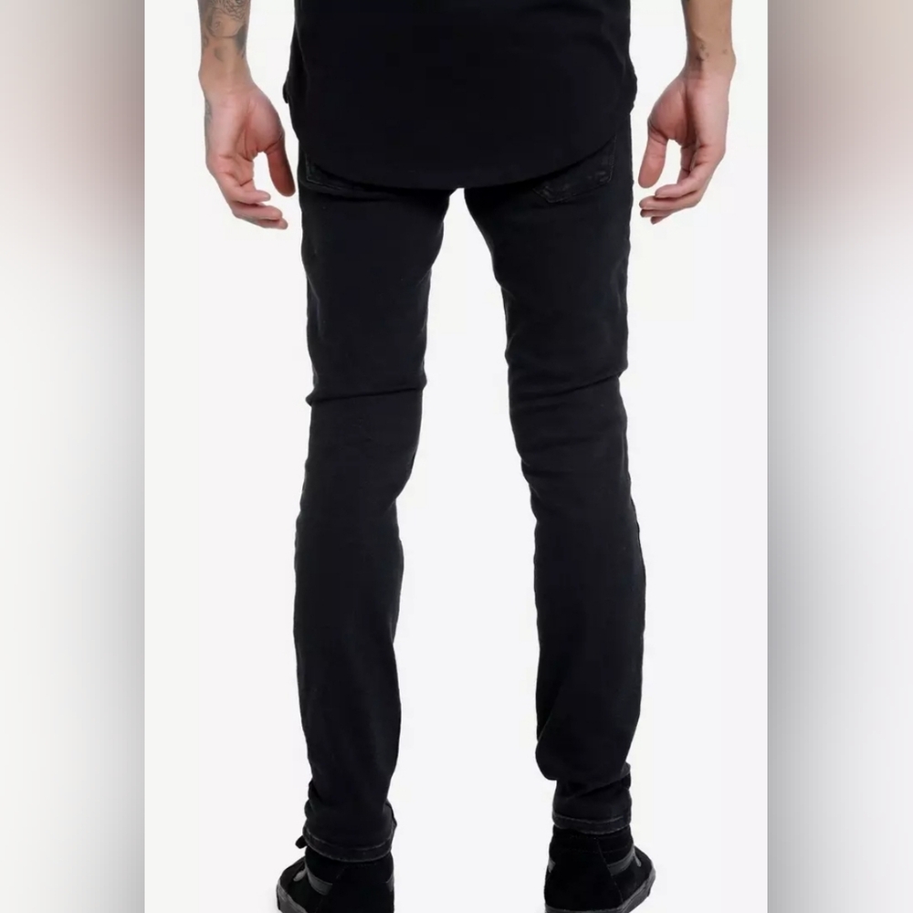 NEW Hot Topic Black Anatomy Patches Stinger Jeans Goth Dark Grunge Size 40 - Picture 2 of 10